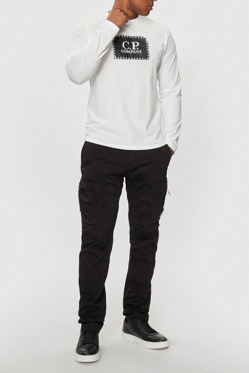 C.P. COMPANY Biały męski longsleeve