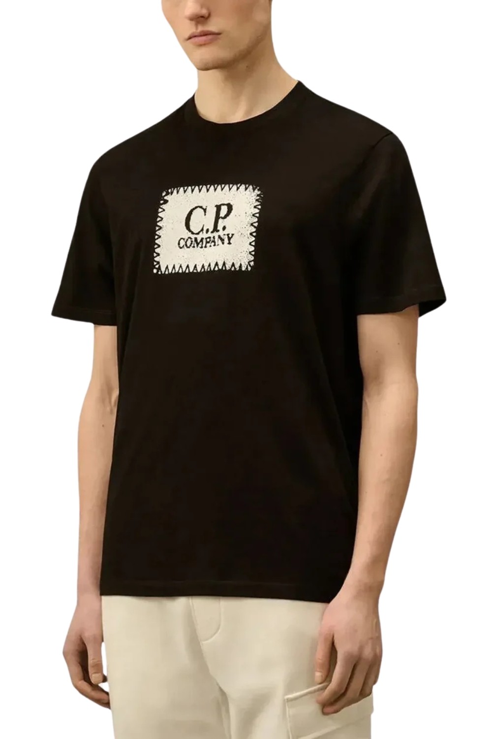 C.P. COMPANY Czarny męski t-shirt