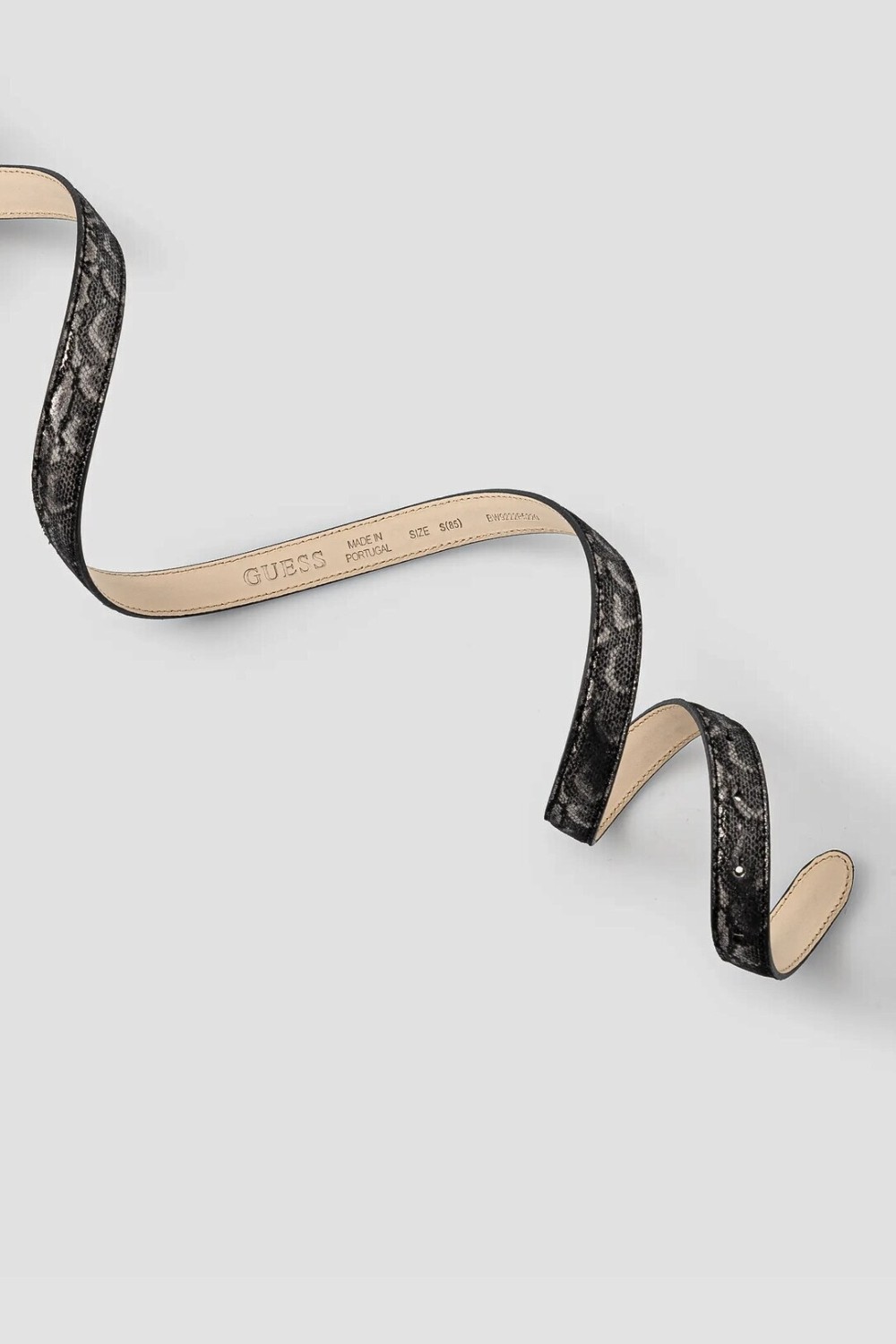 GUESS Czarny damski pasek z printem węża Adj Belt H30