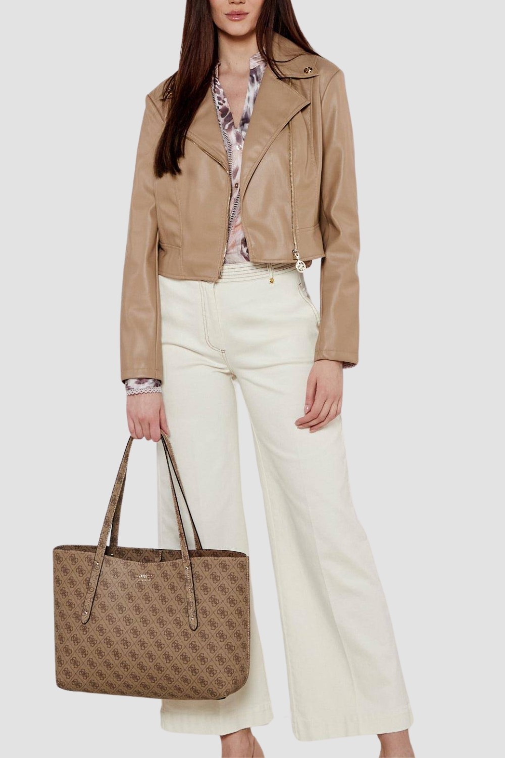 Жіноча сумка-шоппер GUESS Brenton коричневого кольору