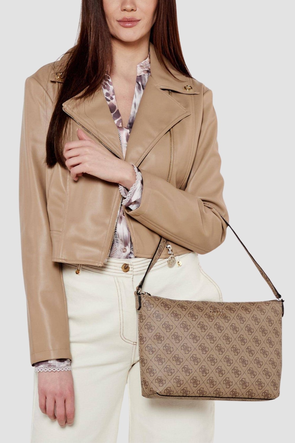 Жіноча сумка-шоппер GUESS Brenton коричневого кольору