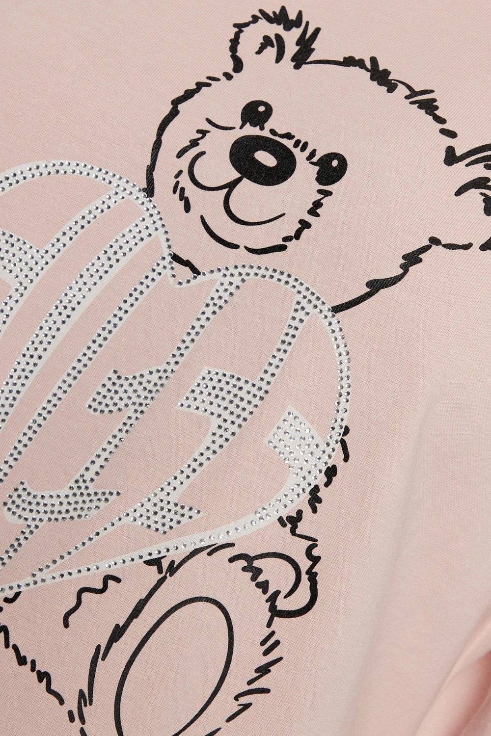 GUESS Różowy t-shirt damski Bear Boxy