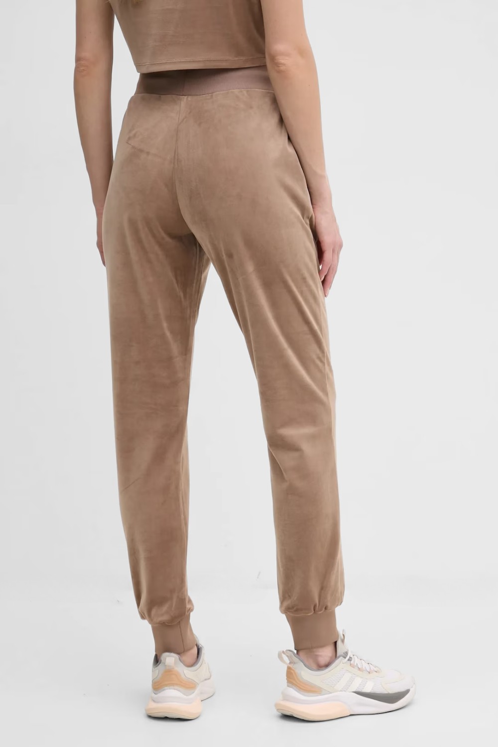 GUESS Brązowe damskie spodnie welurowe Couture