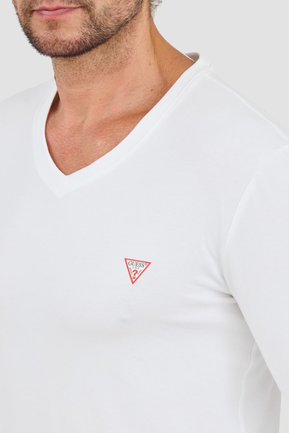 GUESS Biały męski longsleeve Core Tee