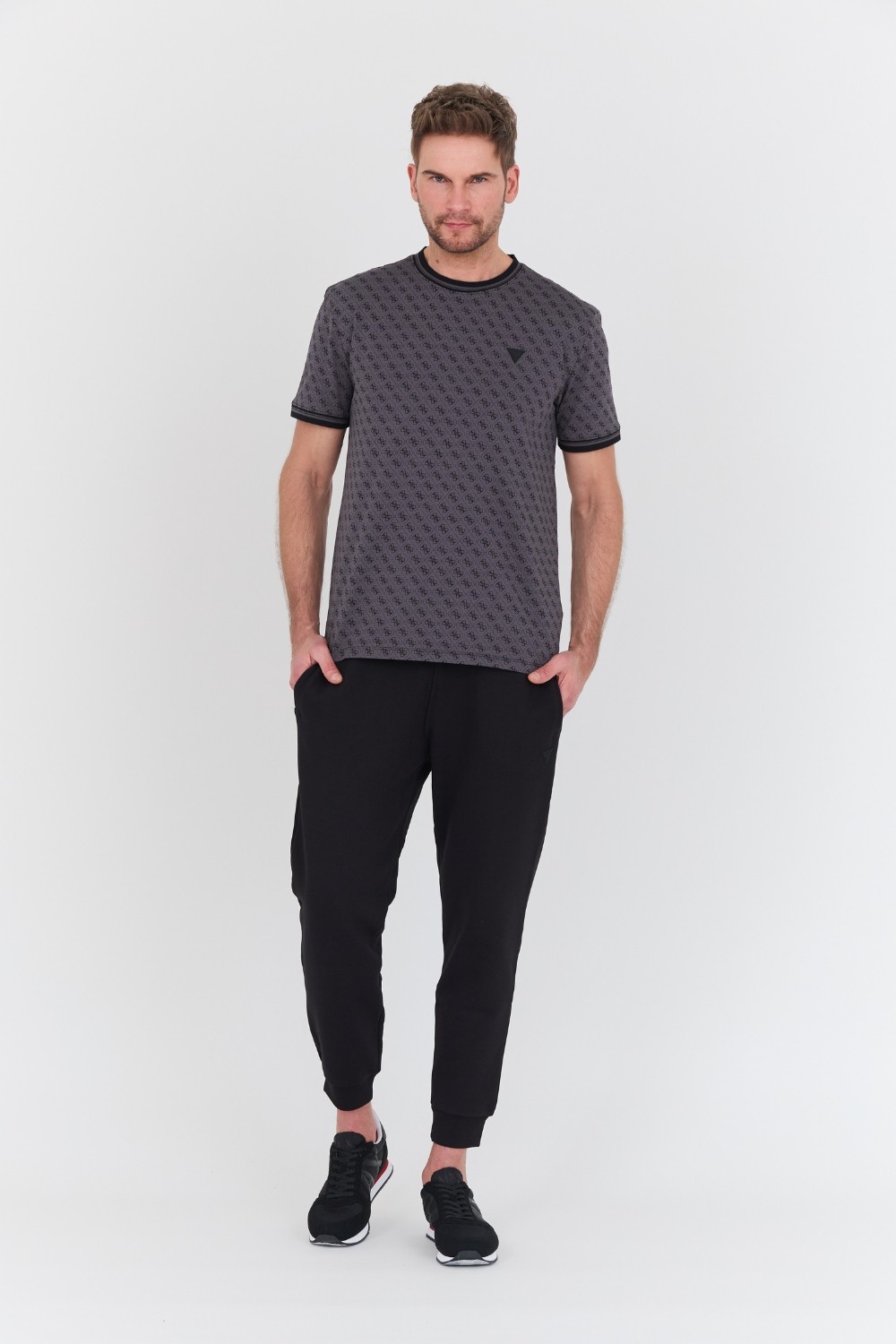 GUESS Tricou negru Marshall pentru bărbați