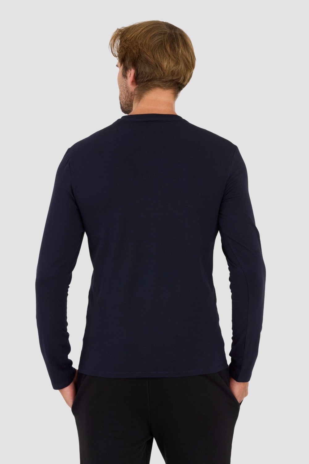 GUESS Granatowy męski longsleeve Core Tee