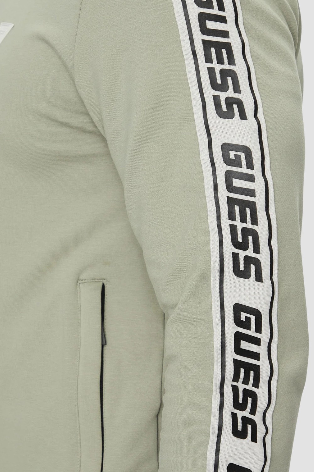 Чоловічий світшот GUESS Зелений з лампасами New Arlo