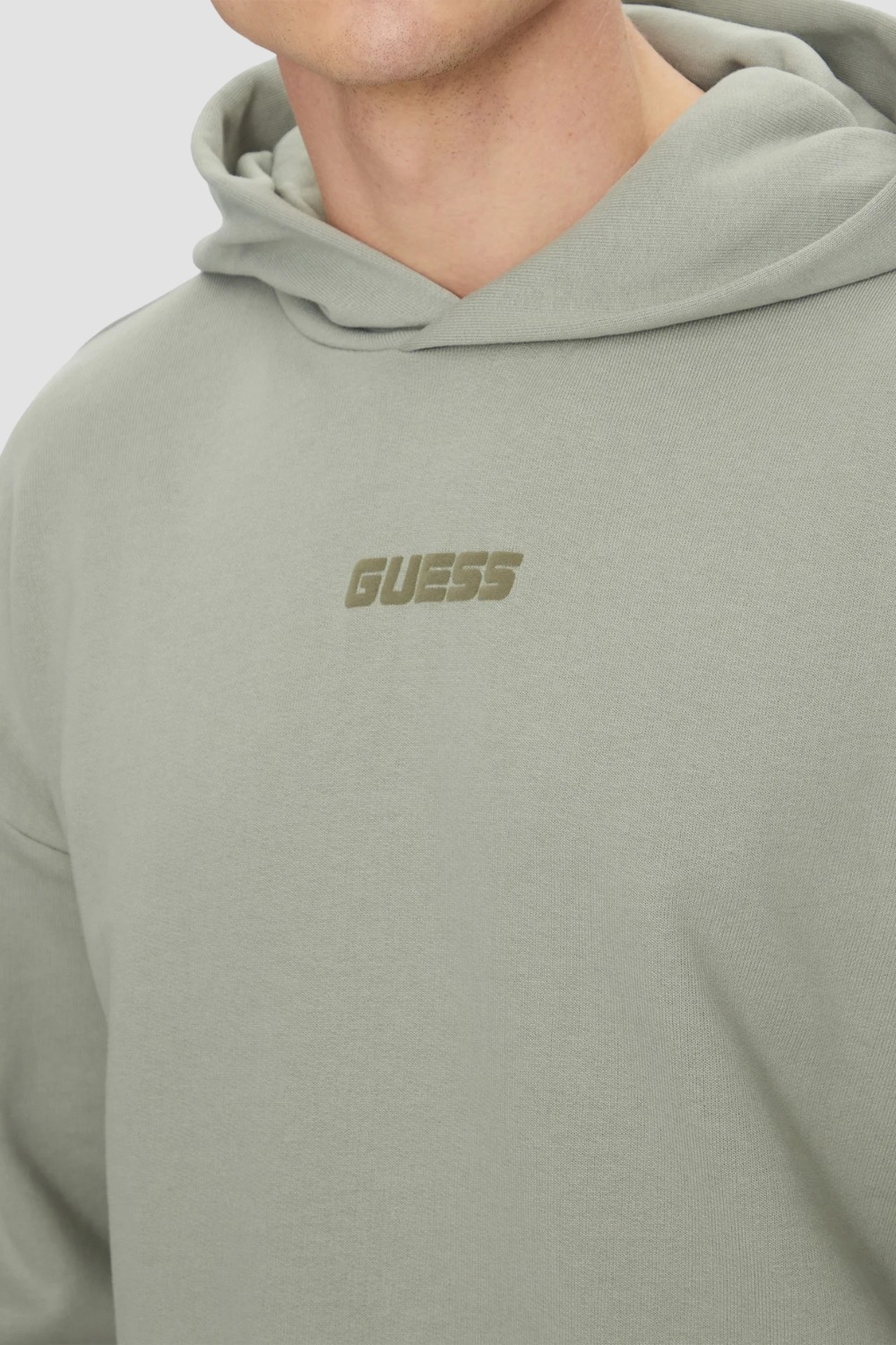 GUESS Zielona bluza męska Dalim Over z kapturem