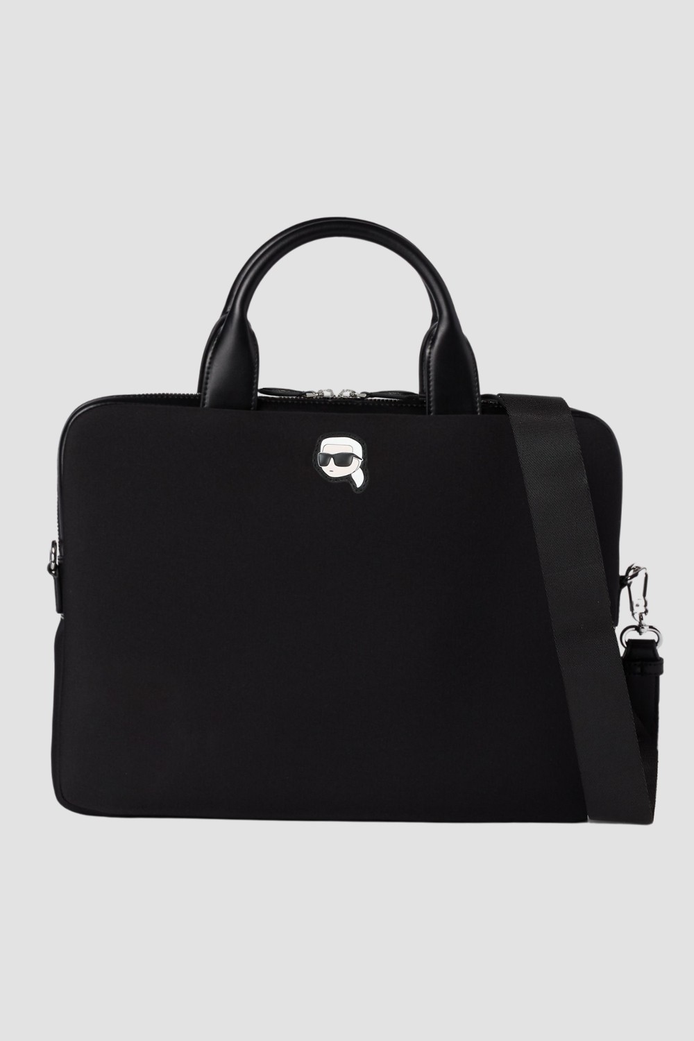 KARL LAGERFELD Czarna aktówka Ikon Neop