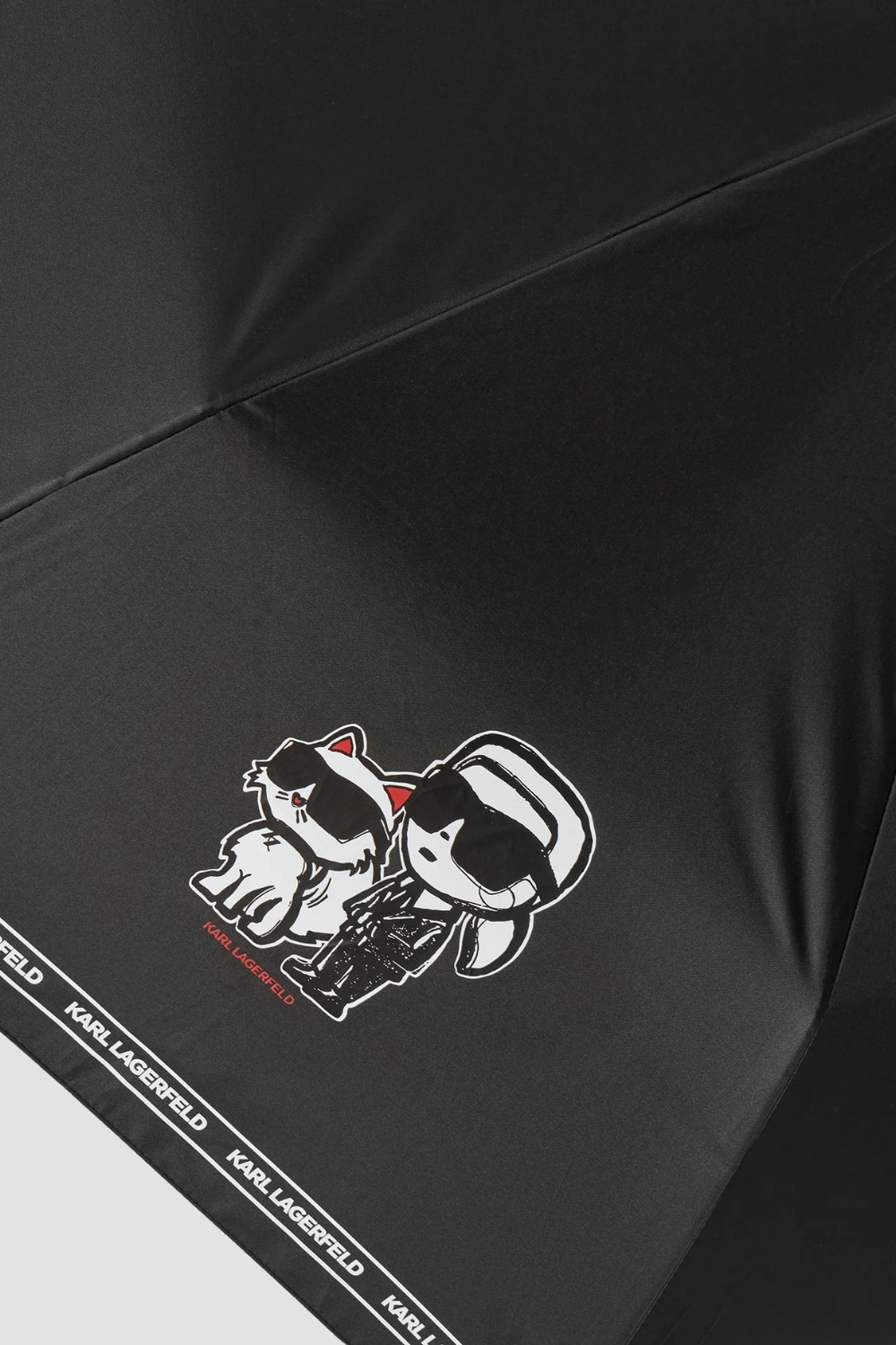 KARL LAGERFELD Czarna parasolka damska Ikon Sketch Duo