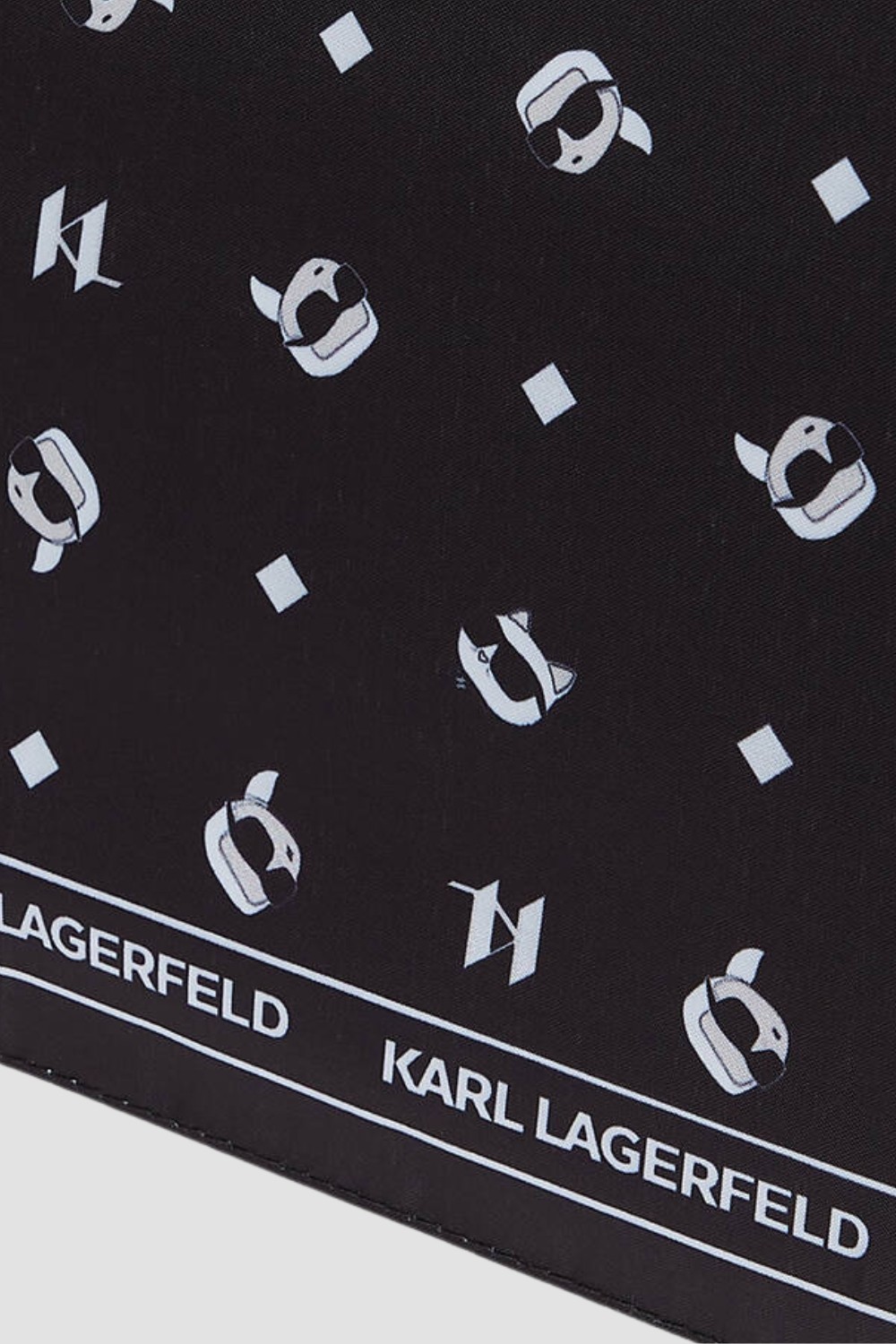 KARL LAGERFELD Czarna logowana damska parasolka Ikon Aop