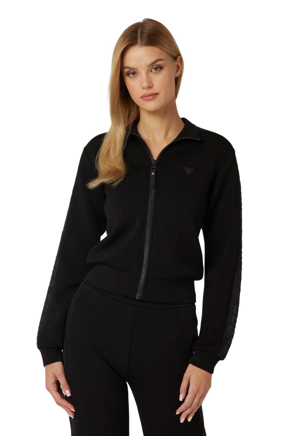 GUESS Чорний жіночий світшот з кантами New Allie Scuba