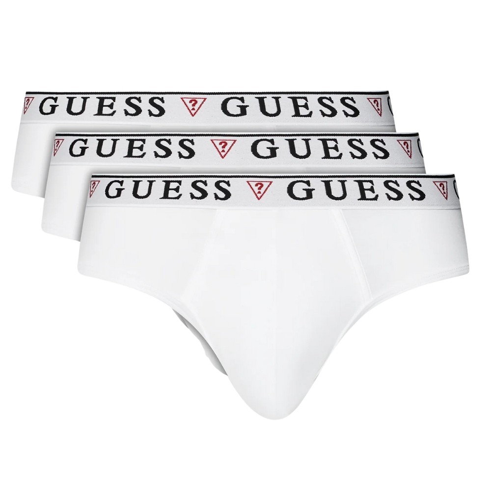 GUESS Zestaw białej męskiej bielizny slipy 3 Pack