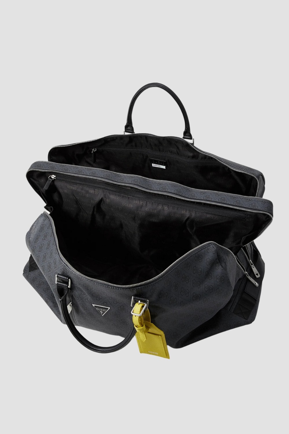 GUESS Szara męska logowana torba podróżna Pisa Double