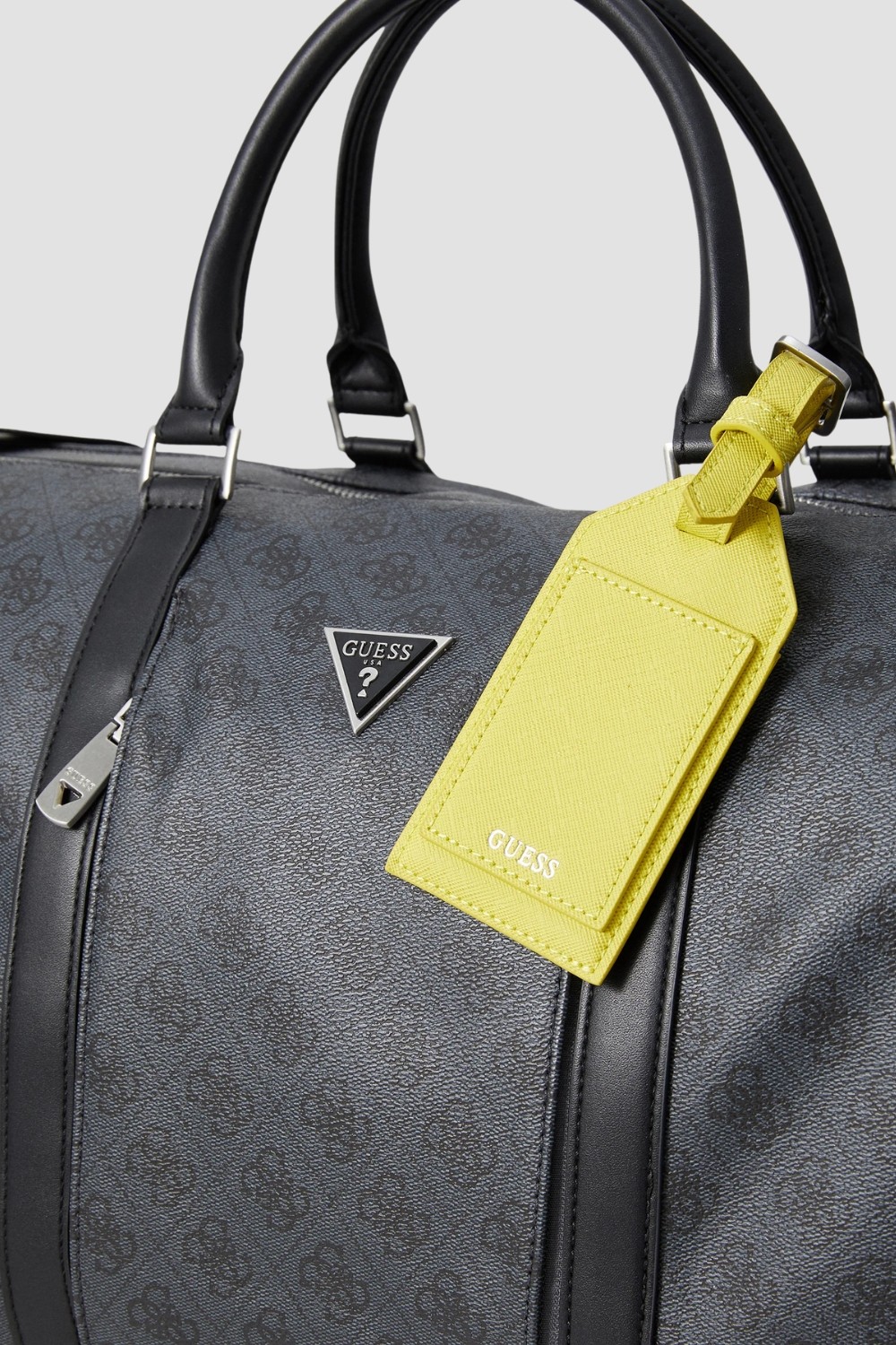 GUESS Szara męska logowana torba podróżna Pisa Double