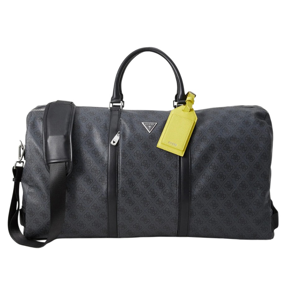 GUESS Szara męska logowana torba podróżna Pisa Double