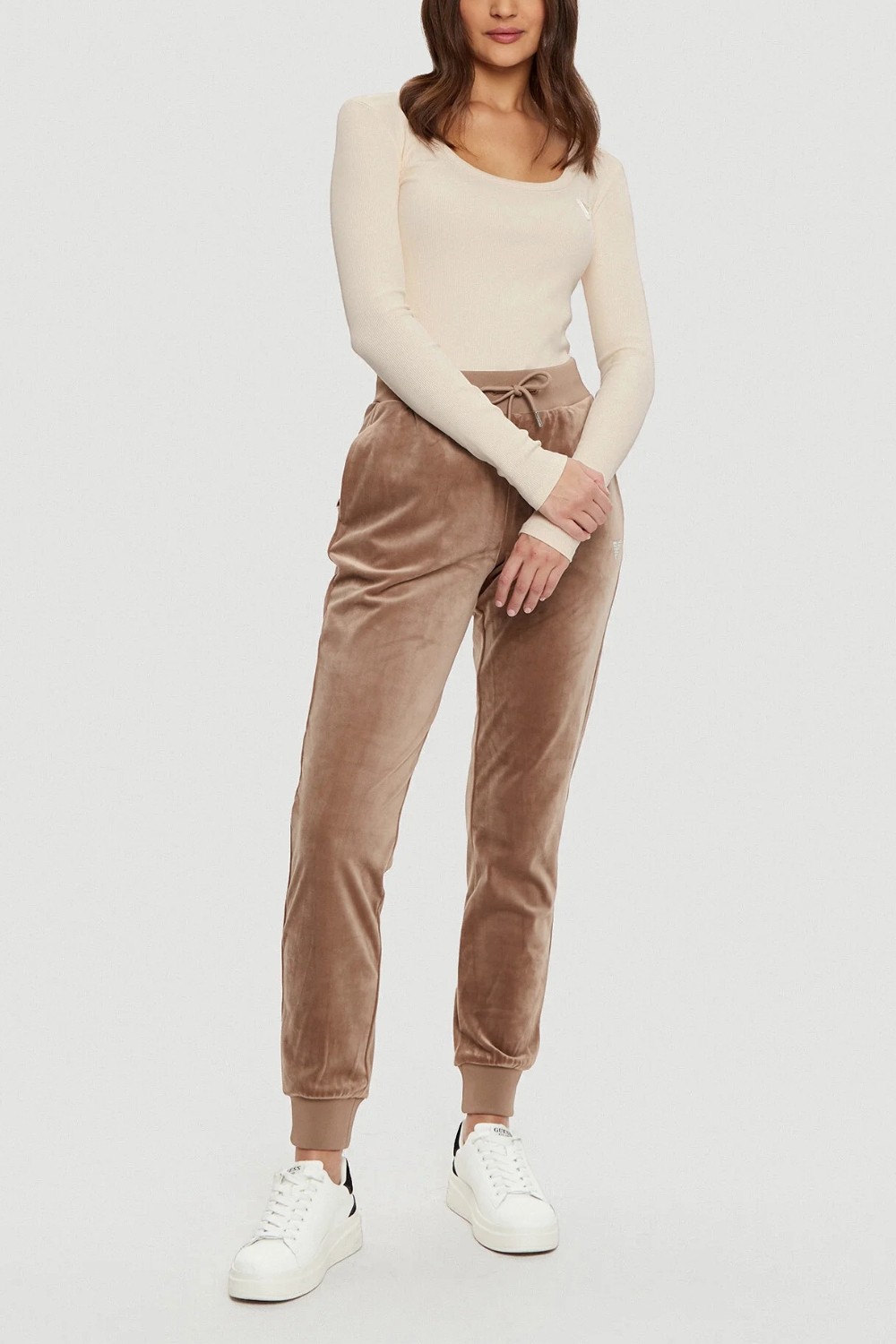 GUESS Beżowy damski longsleeve Colette