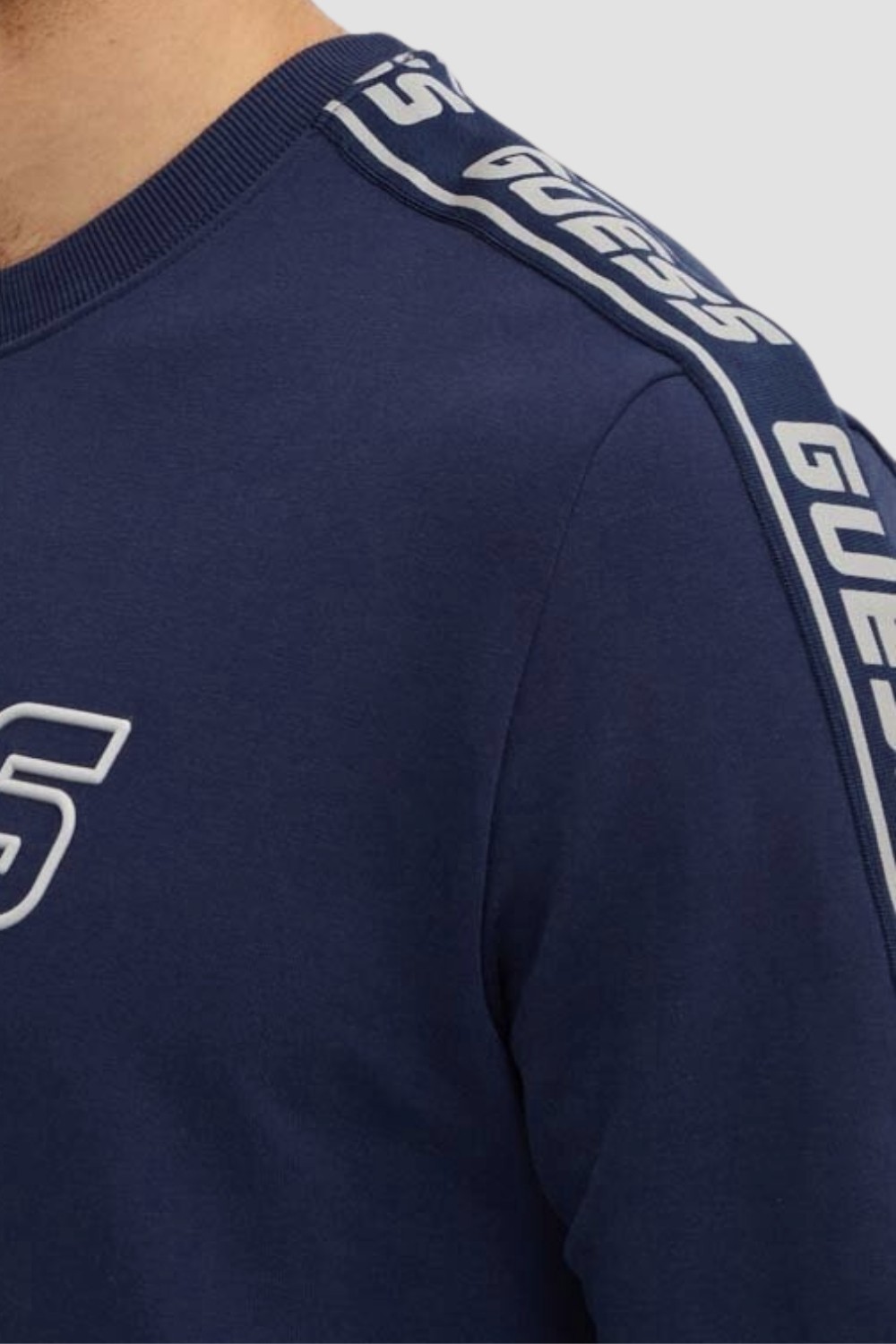 GUESS Granatowa męska bluza z lampasami Arlo Cn