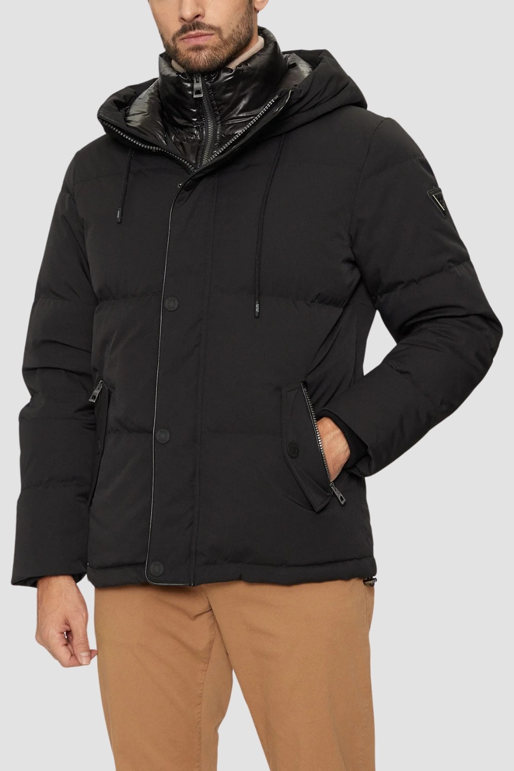 GUESS Czarna męska kurtka High Collar