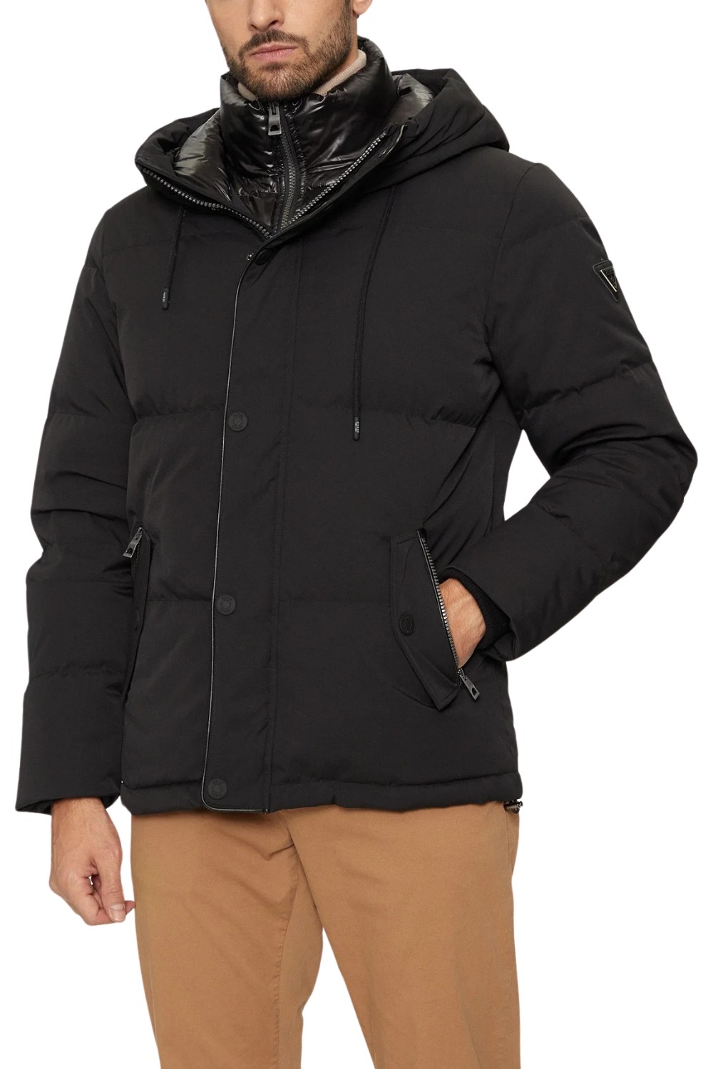 GUESS Czarna męska kurtka High Collar