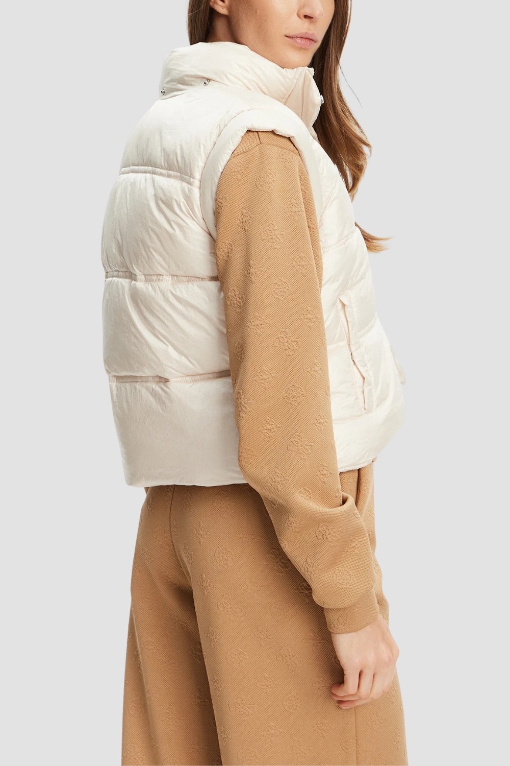 GUESS Beżowa damska kamizelka Padded Vest