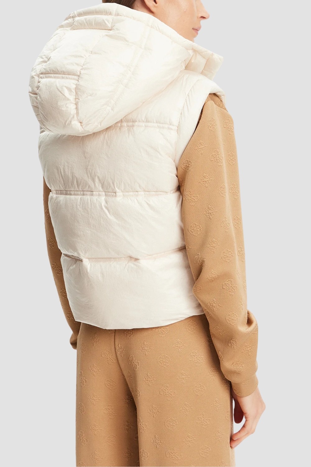 GUESS Beżowa damska kamizelka Padded Vest