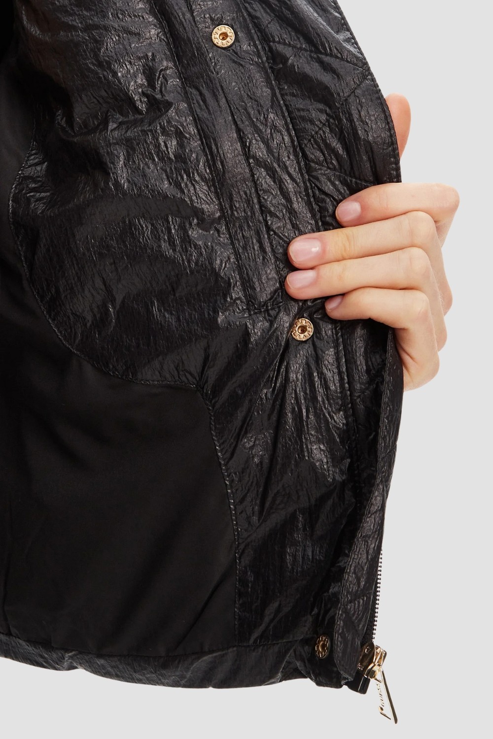 GUESS Vestă căptușită neagră pentru femei