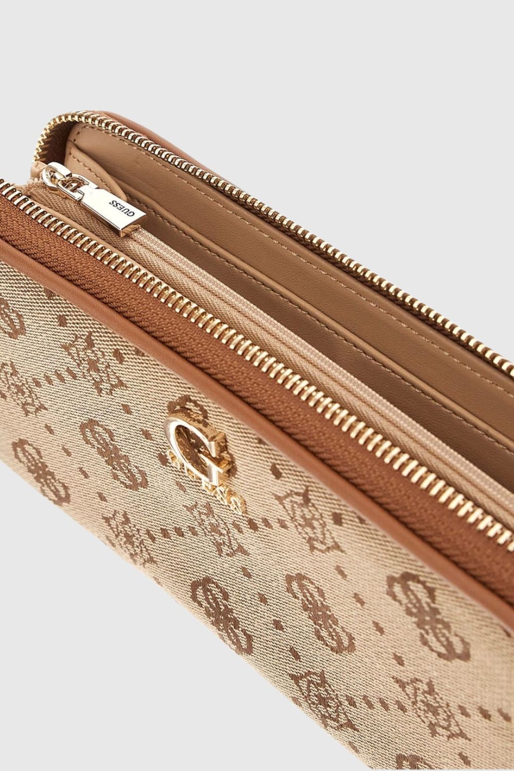 GUESS Beżowy duży damski portfel Neda
