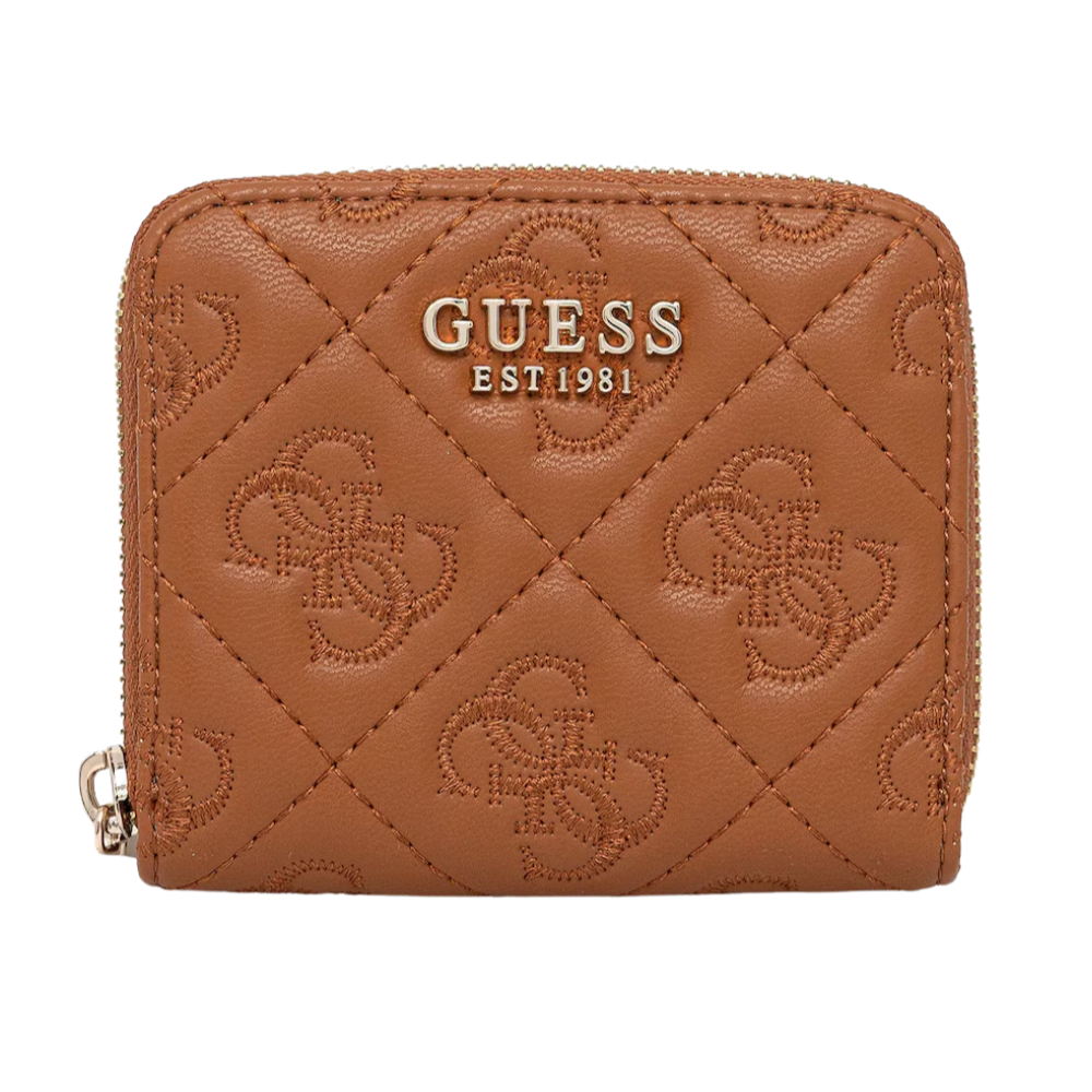 GUESS Brązowy mały portfel damski Adelasia