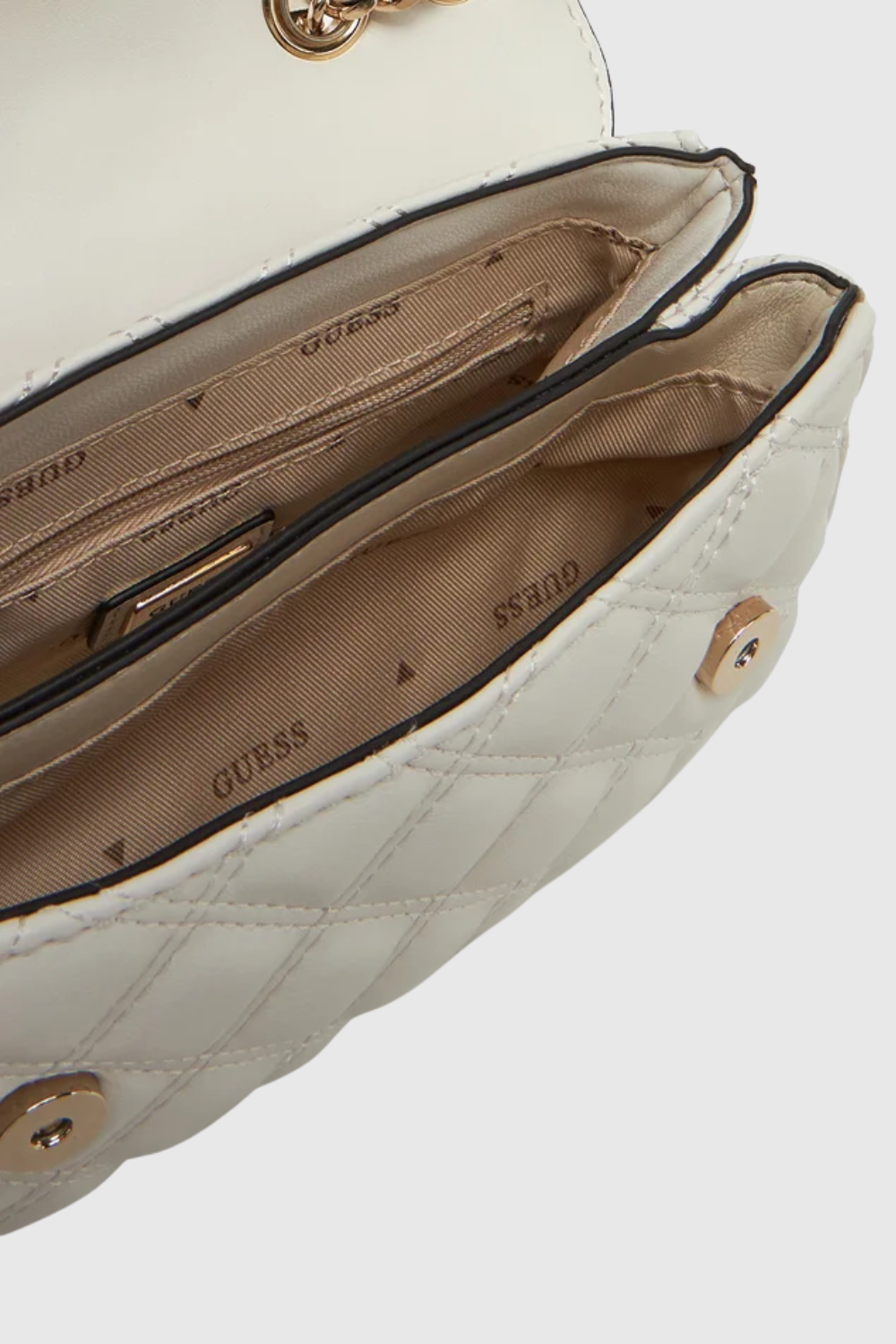 GUESS Women's white Giully clutch bag