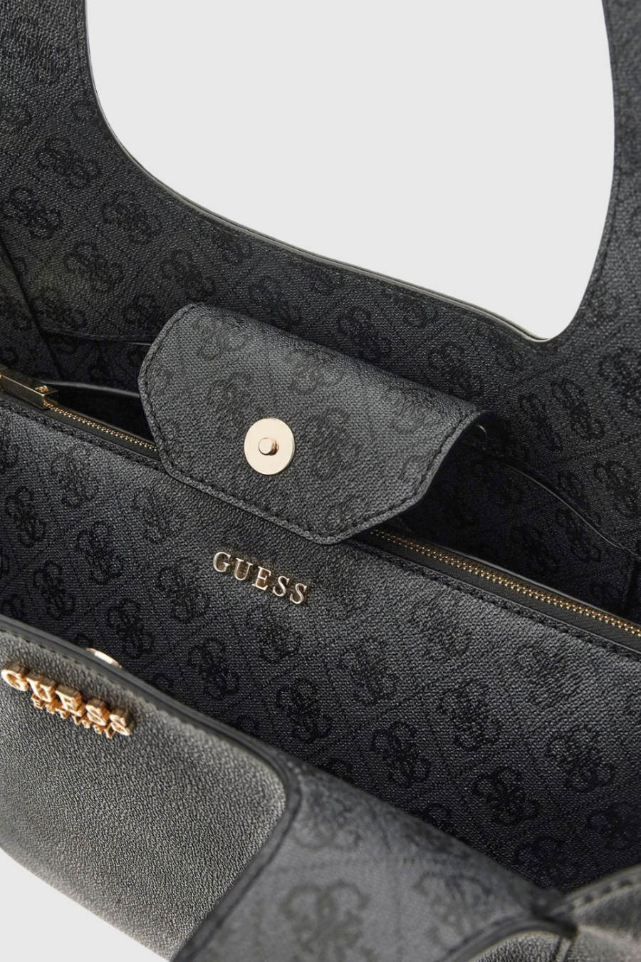 Geantă shopper GUESS Calista 2 In 1 neagră pentru femei