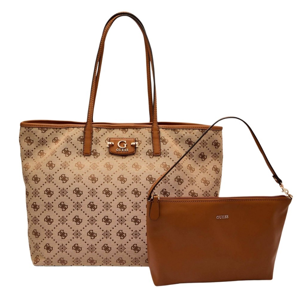 Жіноча бежева сумка GUESS Neda Large 2 в 1 для покупок