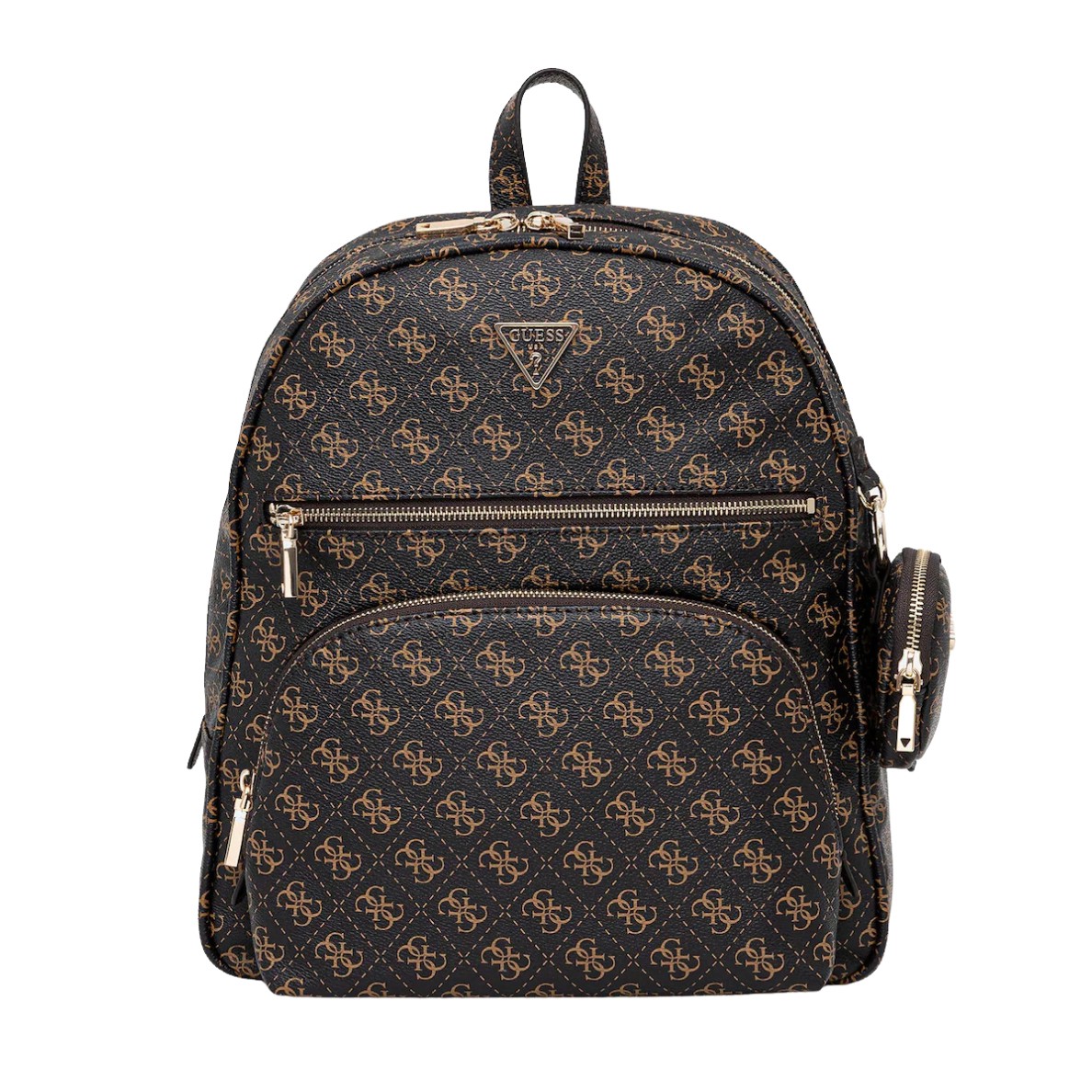 GUESS Brązowy damski logowany plecak Power Play II