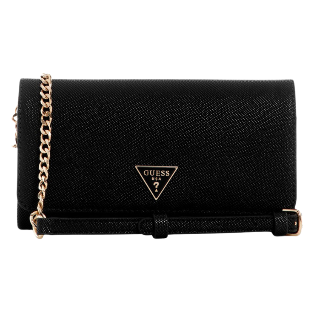 GUESS Czarny damski portfel na łańcuszku Noelle