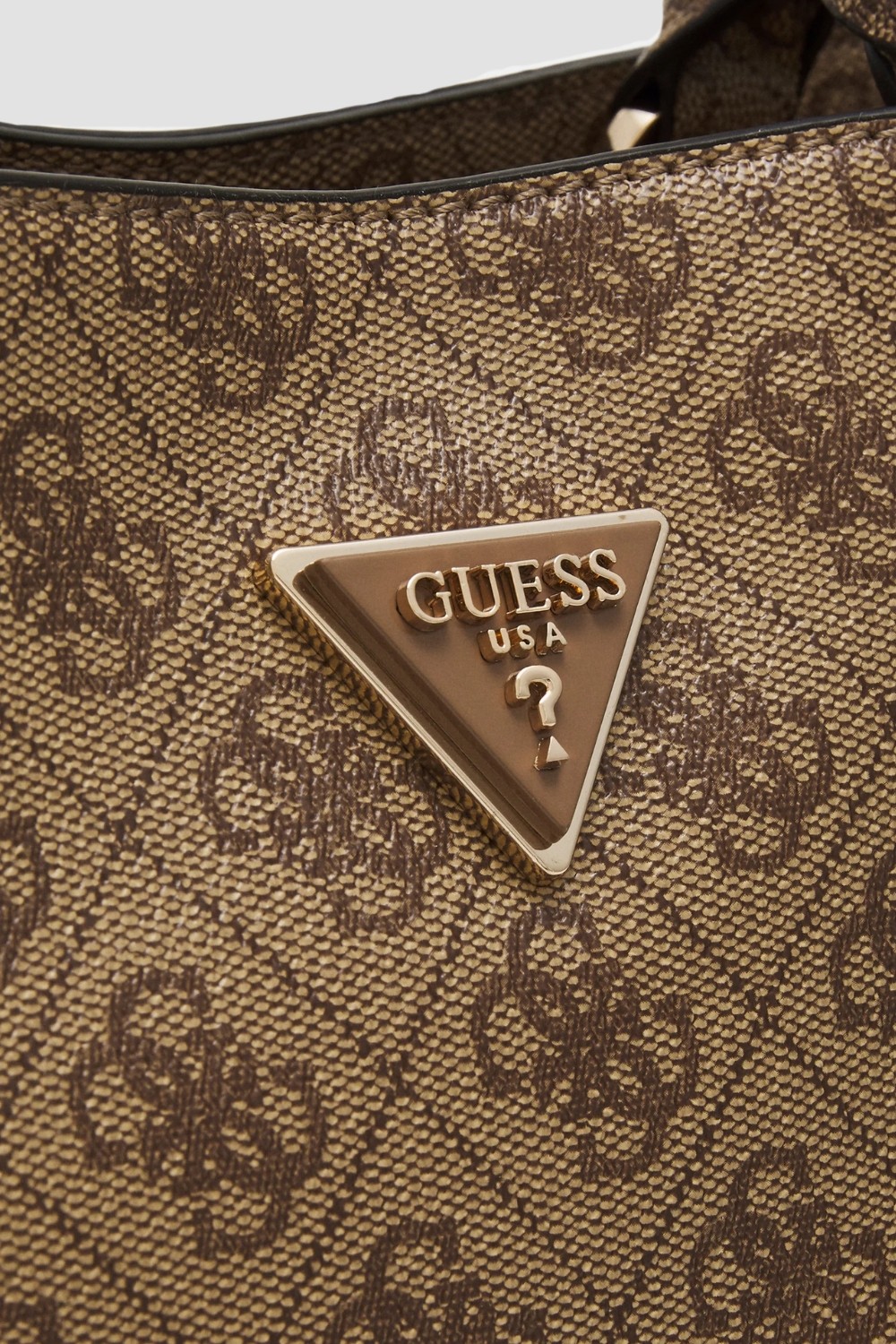 Geantă de mână pentru femei cu logo GUESS Brown Meridian