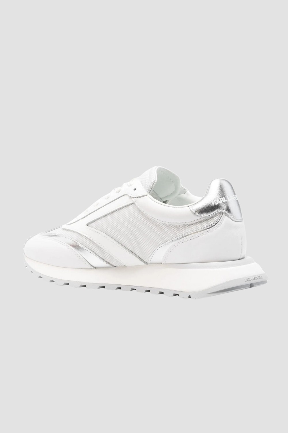 KARL LAGERFELD Białe damskie sneakersy skórzane Kapri Karl NFT Lo Lace