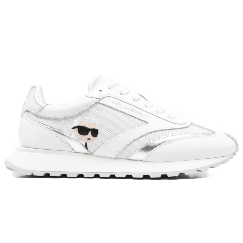 KARL LAGERFELD Białe damskie sneakersy skórzane Kapri Karl NFT Lo Lace