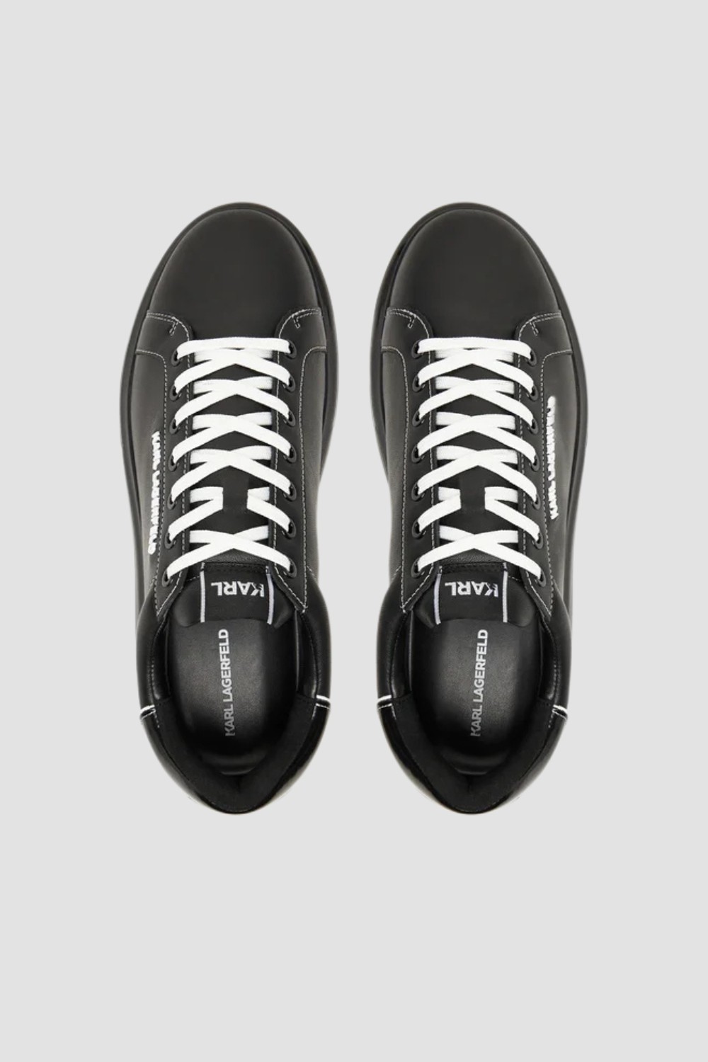 KARL LAGERFELD Czarne męskie sneakersy skórzane Kapri Kushion Lo Lace