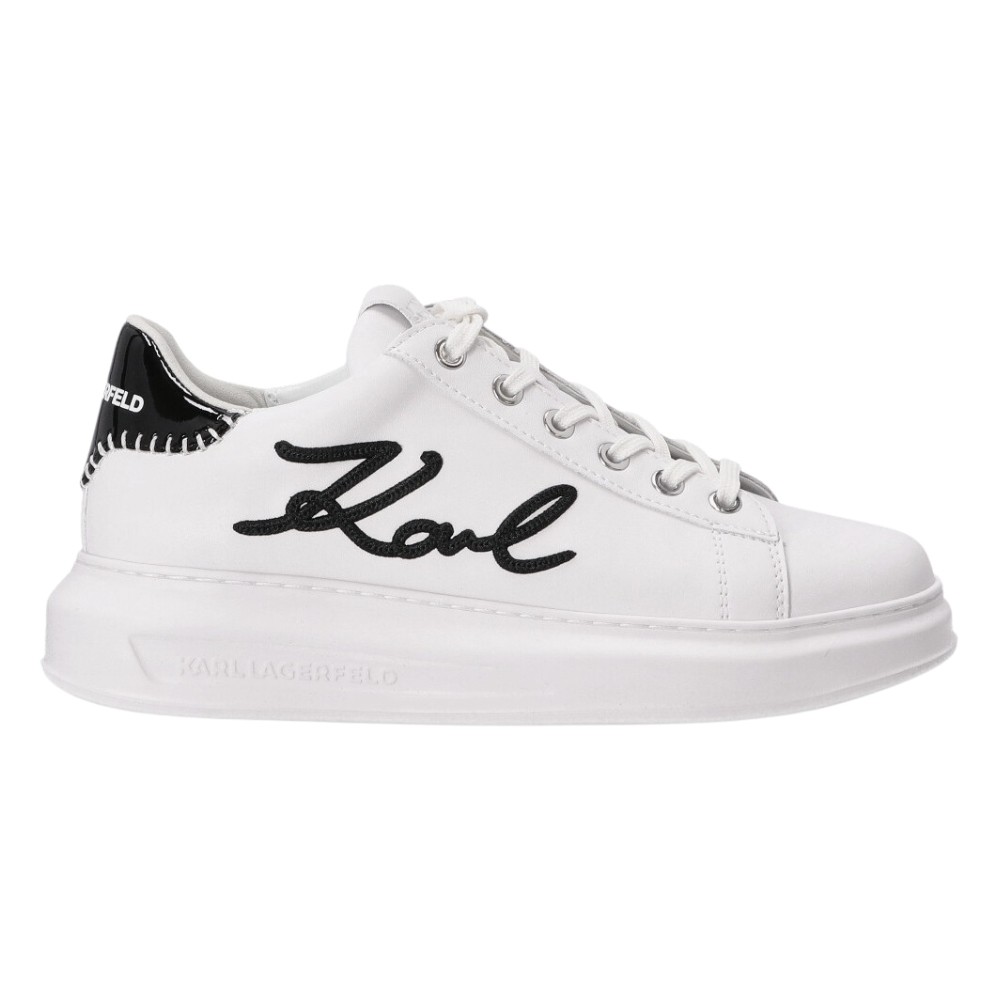 KARL LAGERFELD Białe damskie sneakersy skórzane Kapri Karl NFT Lo Lace