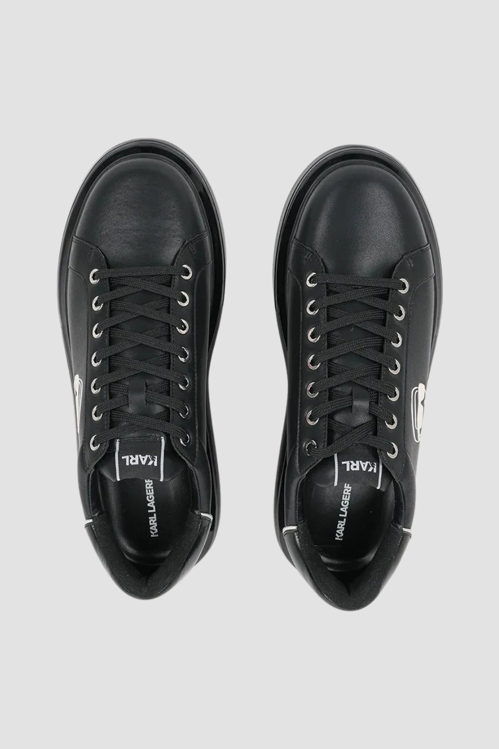 KARL LAGERFELD Czarne męskie sneakersy skórzane Kapri Kushion NFT