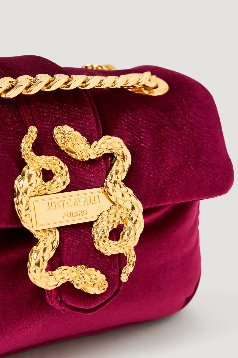 JUST CAVALLI Malinowa kopertówka Iconic Iconic Snakes Puffy - Style 3