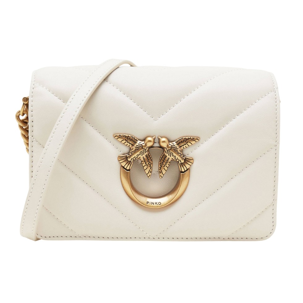 PINKO Beżowa kopertówka Love Click Mini AW25