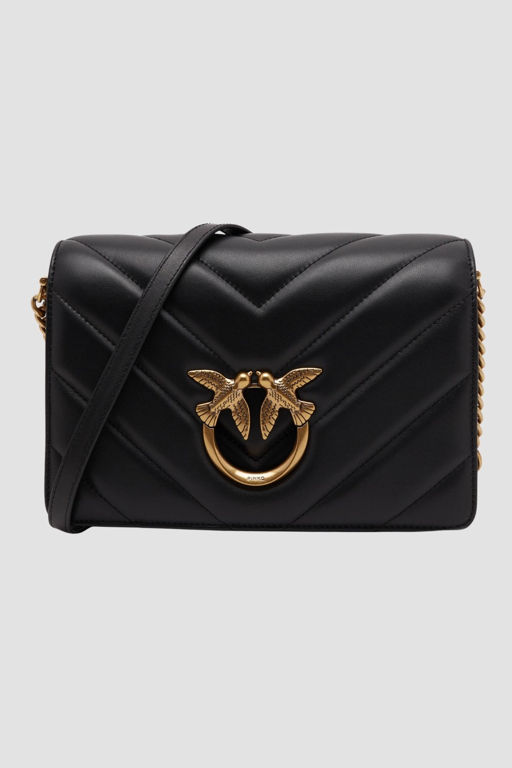 PINKO Geantă de ambreiaj neagră Love Click Classic AW25