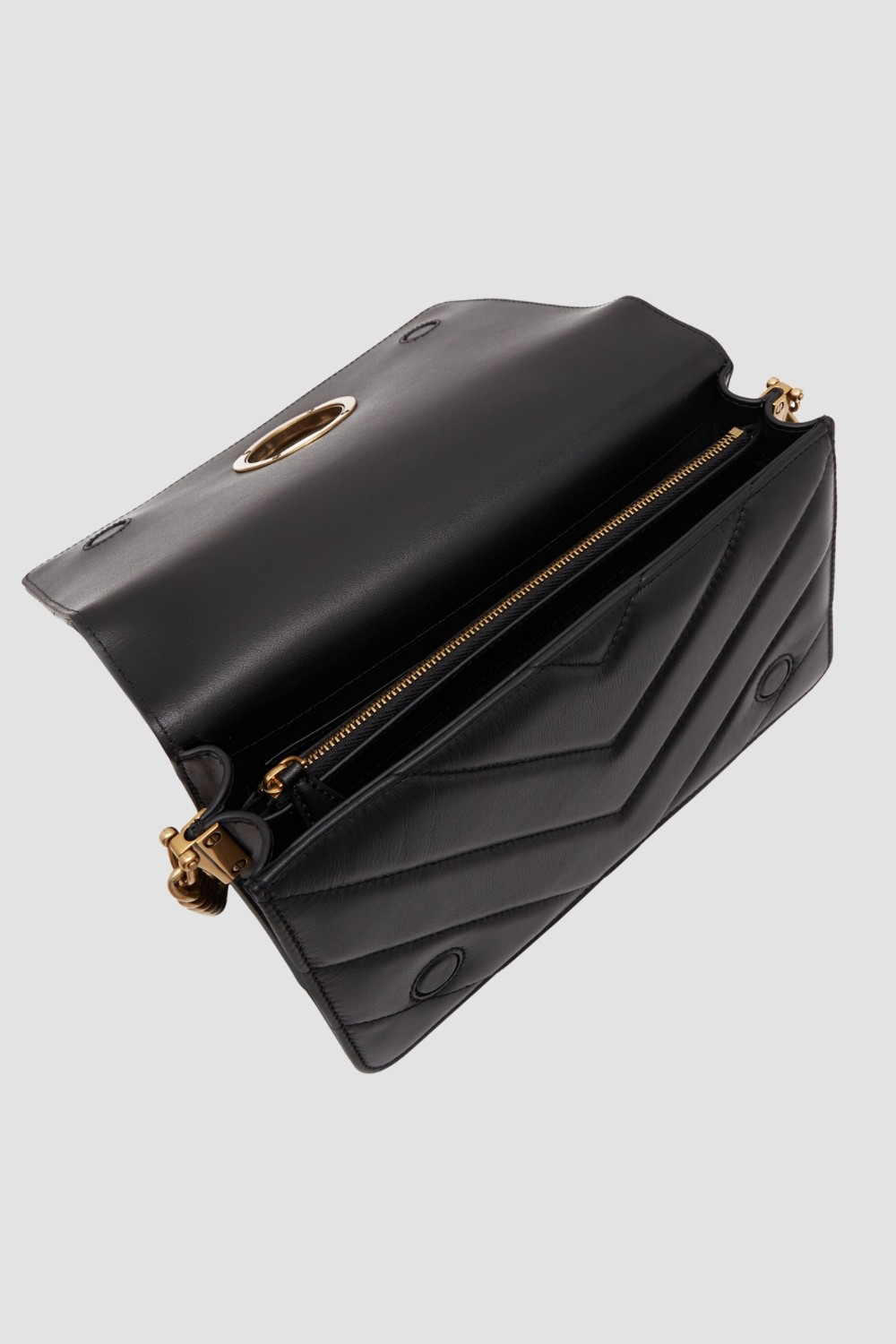 PINKO Geantă de ambreiaj neagră Love Click Classic AW25