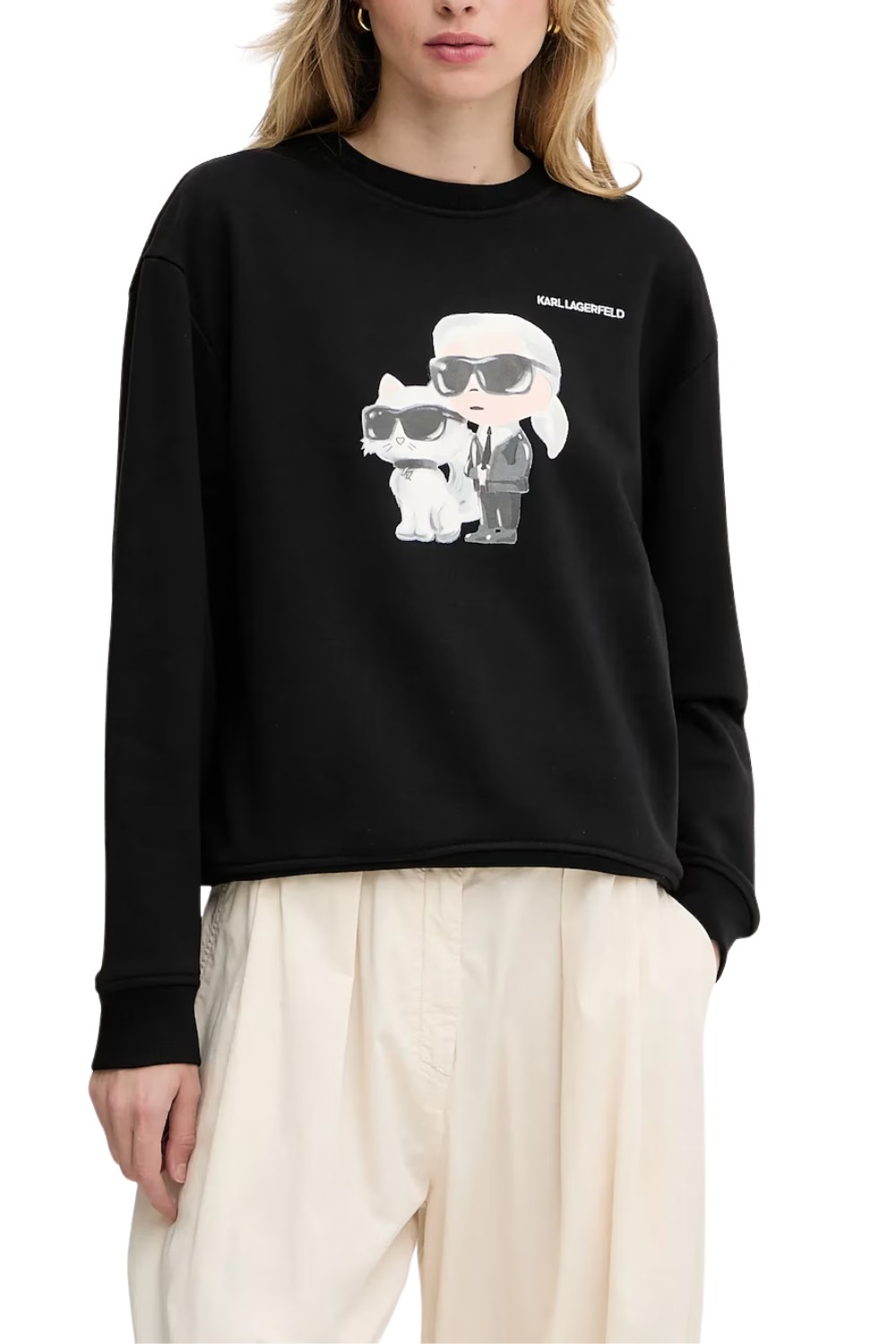KARL LAGERFELD Czarna damska bluza Ikon Duo