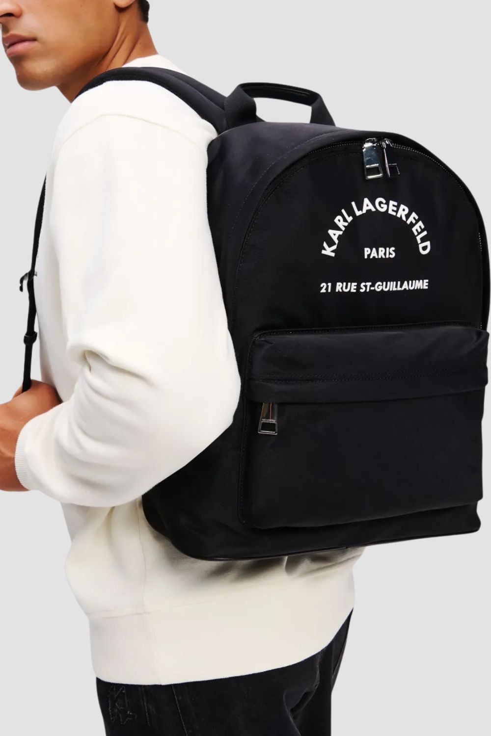 KARL LAGERFELD Czarny męski plecak Nylon