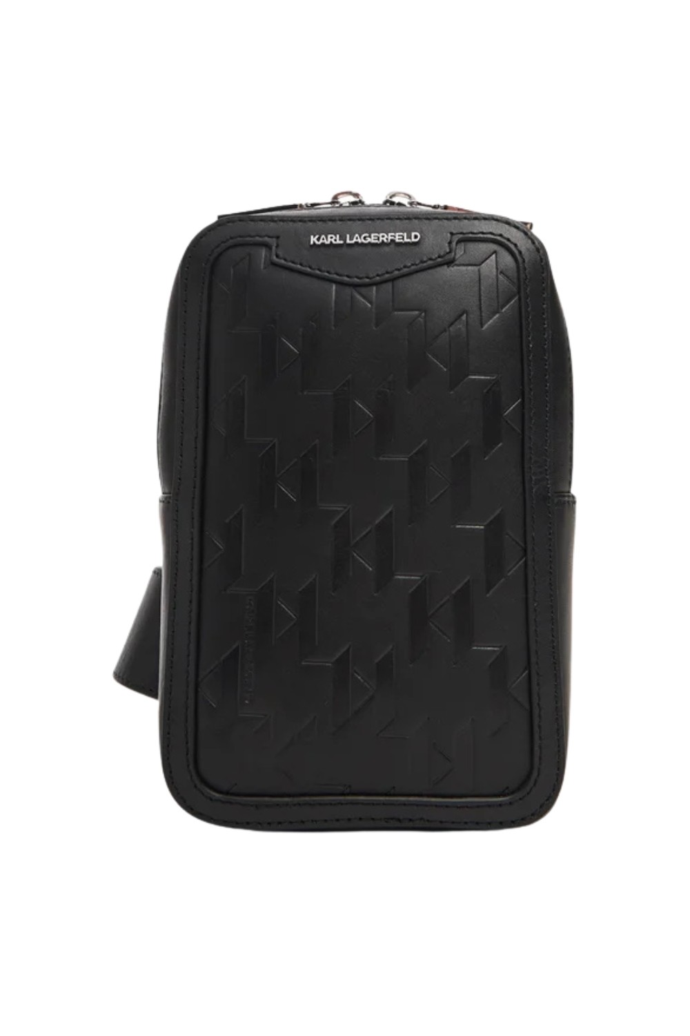 KARL LAGERFELD Saszetka męska skórzana z monogramem