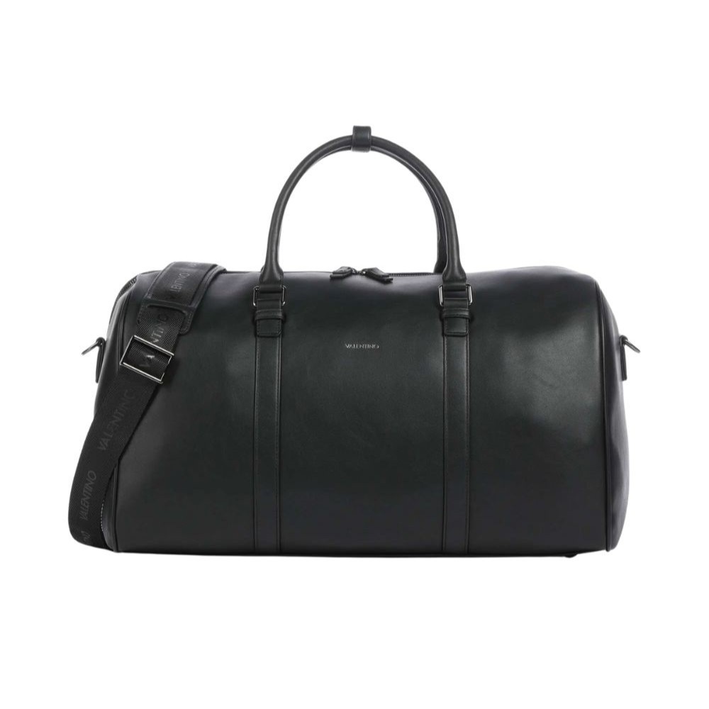 VALENTINO Czarna torba podróżna z ekoskóry Horizon