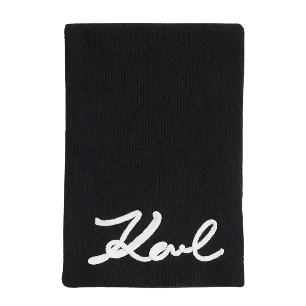 Жіночий чорний шарф з вовни з логотипом KARL LAGERFELD 