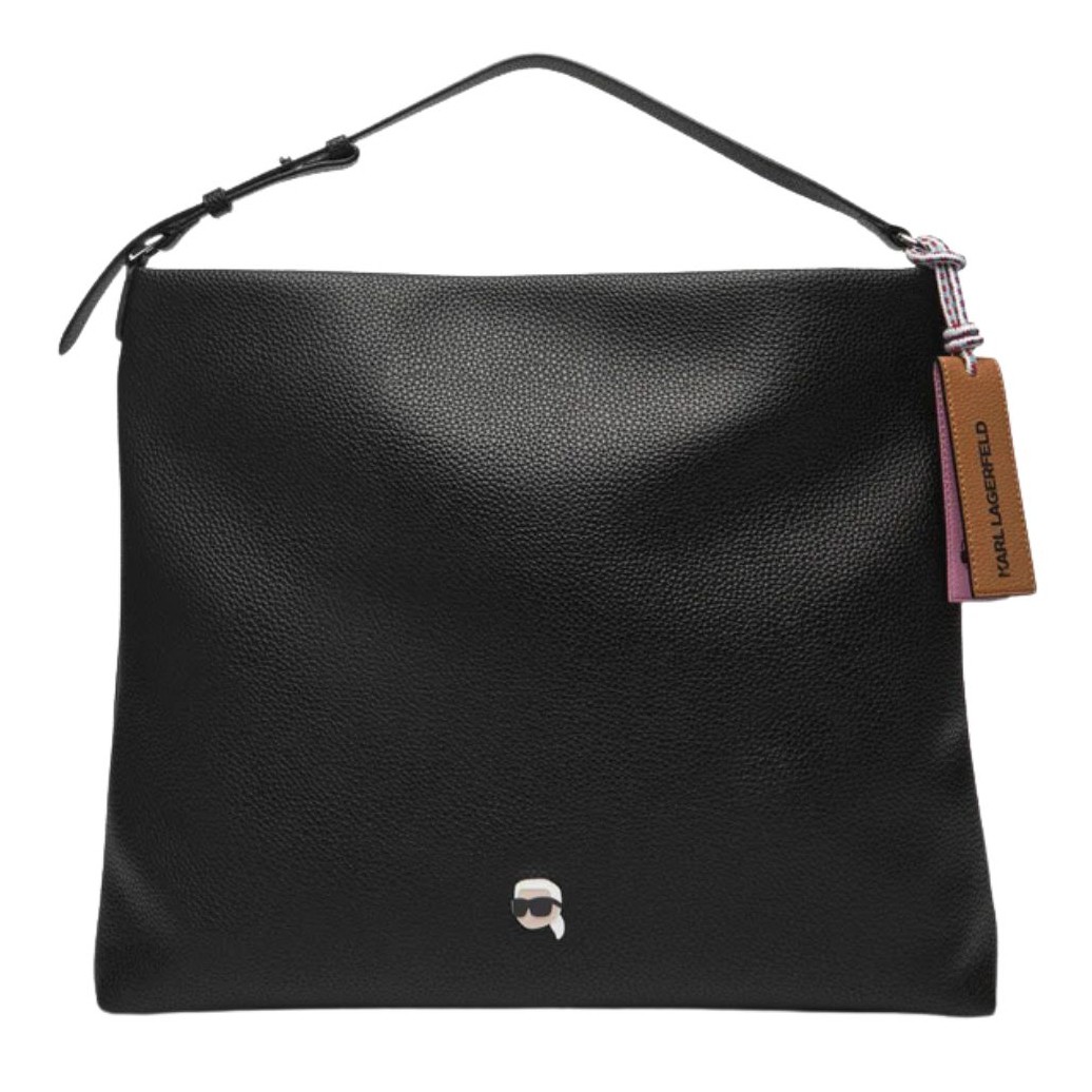 Жіноча чорна сумка для покупок Ikon Pebble Hobo від KARL LAGERFELD 